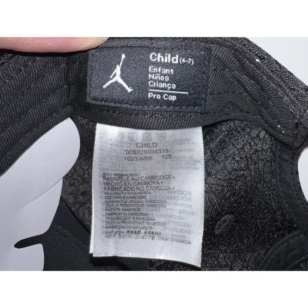 (12)Nike Jordan Jumpman Pro Cap Child 4-7 Black Red Snapback Hat New